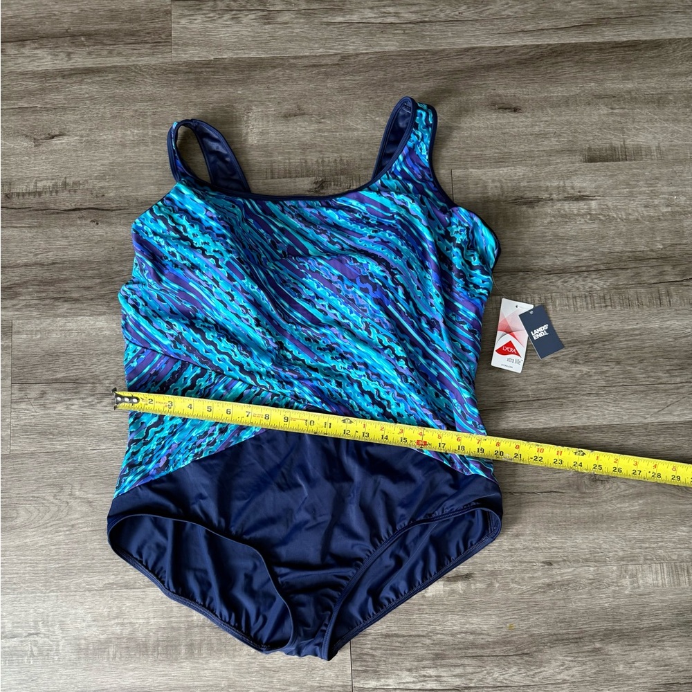 Lands' End Blue and Purple Swimsuit size 26w - Picture 5 of 7